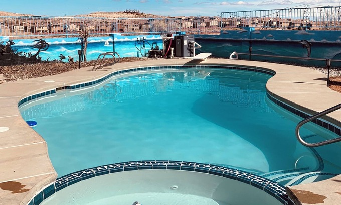 Rio Rancho House | Desert Beach House with a Mountain View - Private Pool and Hot Tub!