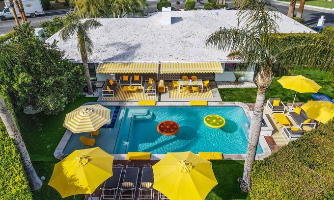 Indian Canyon House | Designer gem with private pool, spa, golf course & mountain views