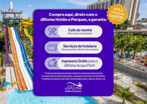 Centro Hotel | diRoma Resort direto com o Grupo diRoma com acesso ao Acqua Park e Café da manhã