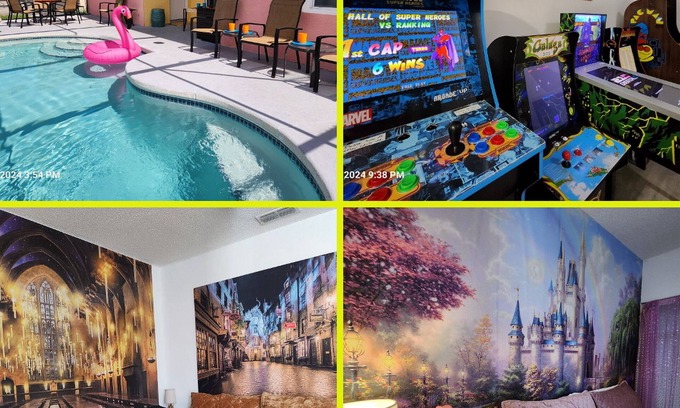 Sunset Ridge House | Disney Dreams Themed Villa Game room & Pool Sleeps 19