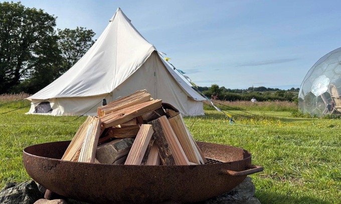 Dwyran Cabin | Dog Friendly Cozy Bell Tent With Log Burner