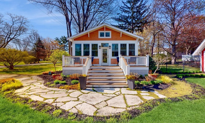 Saugatuck Cottage | Dog-friendly cottage with large fenced yard & screened, three-season porch