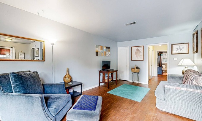 East End House | Dog-friendly duplex with firepit, patio, enclosed backyard, streaming, & W/D