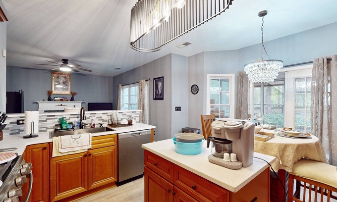 Lawrenceville House | Dog-friendly home with pool access plus a sunroom, washer/dryer, & AC