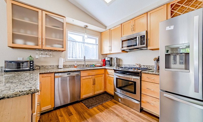 McKinleyville House | Dog-Friendly Home with Private Hot Tub, Large Deck, Fire Table & Washer/Dryer