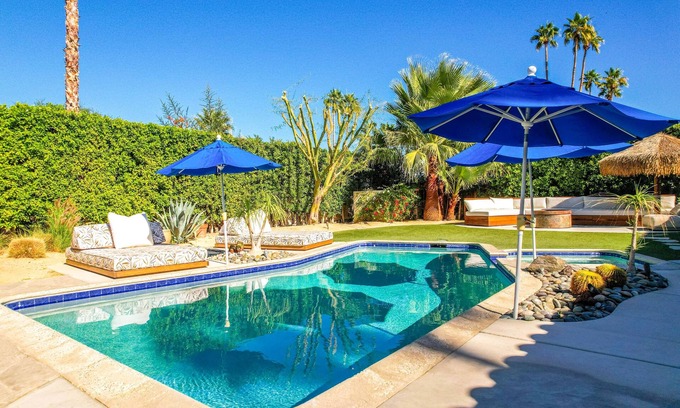 Araby Commons House | Dog-friendly home with heated pool, spa, mountain view & gorgeous garden