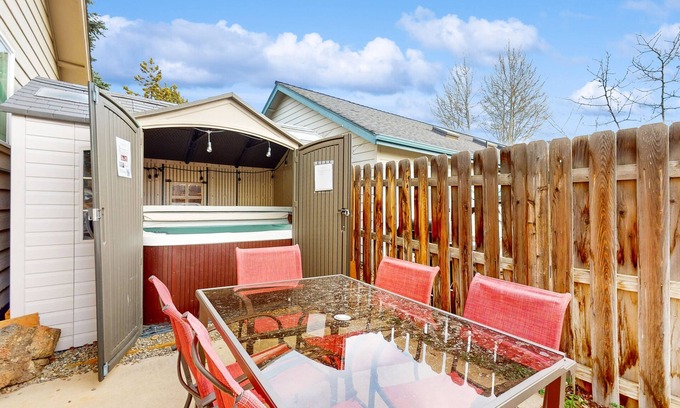 Mountain View District House | Dog-friendly home with hot tub, fenced patio, fireplace, & BBQ
