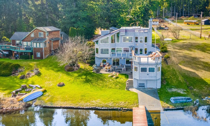 Clinton House | Dog-friendly, lakefront home with dock, deck and game room