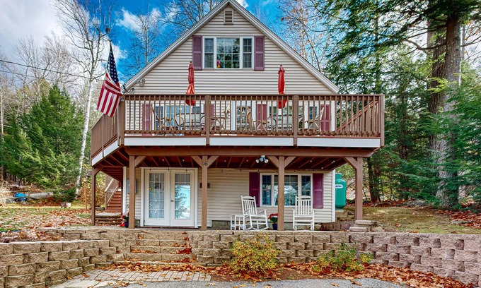 Gilmanton House | Dog-friendly retreat near the tranquil pond shore with spacious deck and dock
