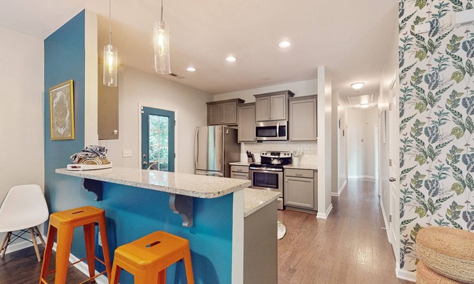 East Durham House | Dog-friendly retreat with a firepit, patio, washer/dryer, & AC