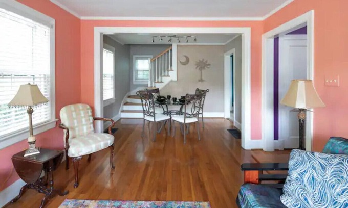 Spartanburg House | Downtown 1930's shingle home with color.