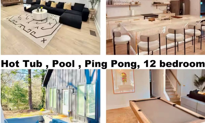 Peoplestown House | Elegant Modern Scandinavian Compound HOT TUB 12 bedrooms 6 bath Atlantan