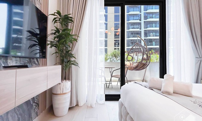 Nad Al Sheba Apartment | Elegant Studio With Balcony on the Riviera Dubai