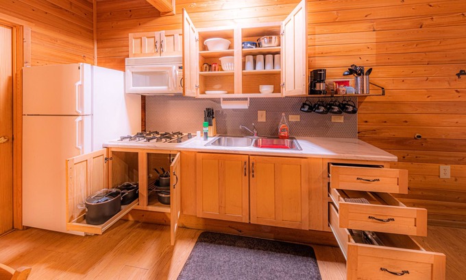 Christopher Creek Cabin | Elk Hollow Cabin with CHARM Backs National Forest, WIFI, stocked kitchen, BBQ