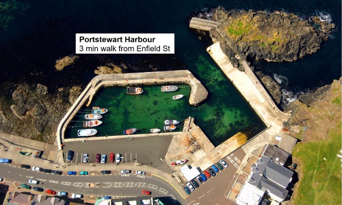Portstewart House | Enfield Street house behind Portstewart promenade with partial sea view from front 3 bed sleeps 7