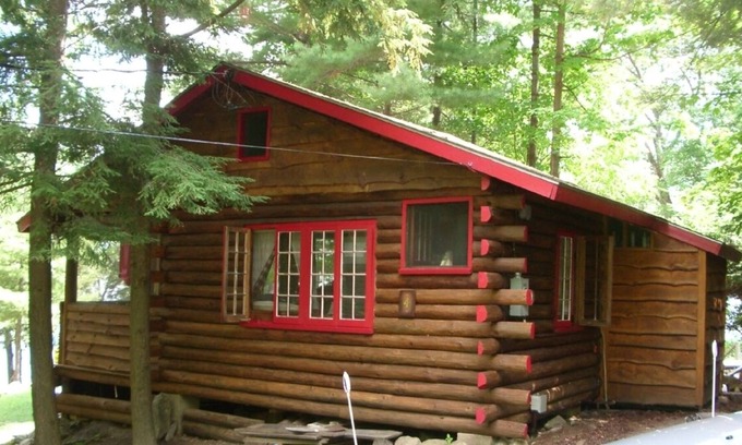 Silver Bay Cabin | Enjoy a charming 1939 Log Cabin on gorgeous Lake George .