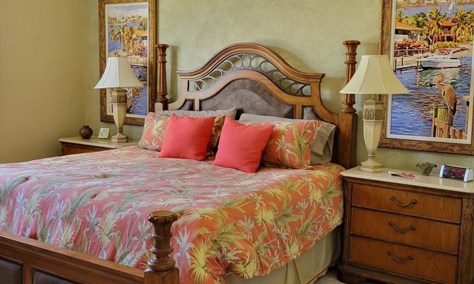 Fort Myers Condo | Enjoy spectacular sunsets in this upper coach house with a West Indies flair.