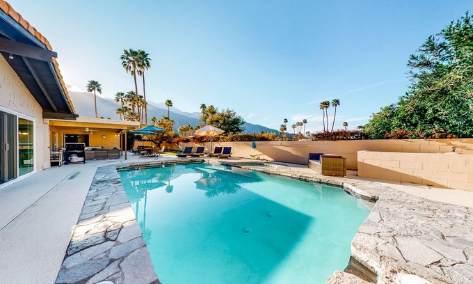Indian Canyon House | Entertain w/Amazing Mountain View, Private Pool/Spa, Putting Green - 2 Dogs OK