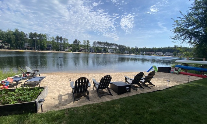 Crockery Township House | Entire house with beach on large swimming pond with hot tub