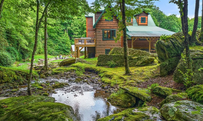 Banner Elk Cabin | Expansive Log Home with Private Swimming Hole