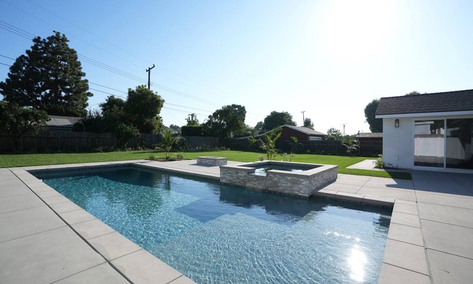 Orange House | Exquisite Pool/Jacuzzi Home: 2 EnSuites, Huge Yard