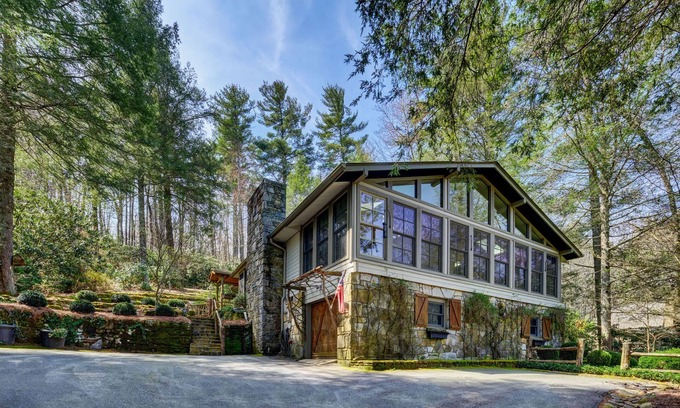 Cashiers House | Exquisite Stone Cottage 1/2 mile from Crossroads with View of LIttle Sheepcliff