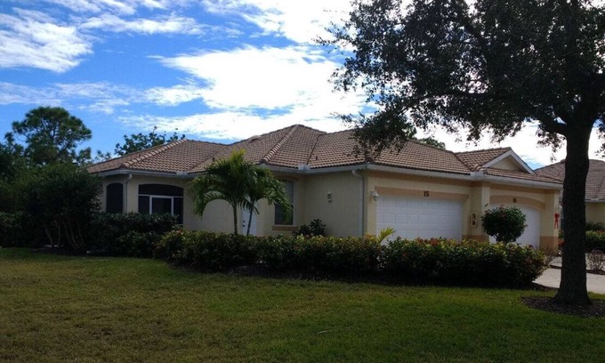 Burnt Store Villa | Family And Pet Friendly, Two Bed Room Villa With Garage. Steps From Heated Pool.
