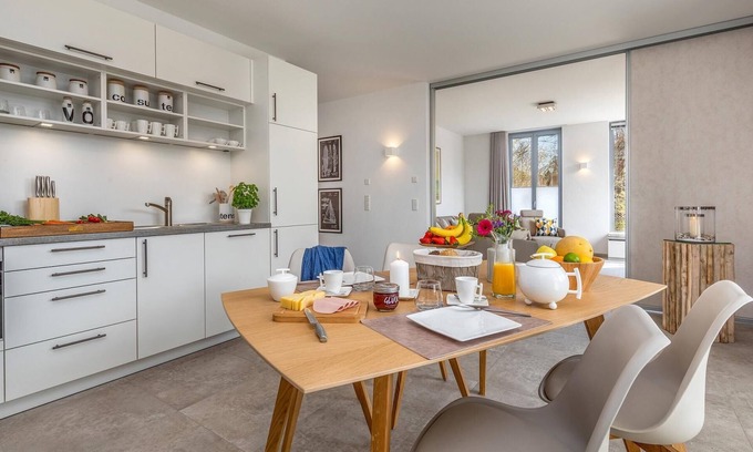Ostseebad Prerow Apartment | Fantastic vacation apartment with sauna and fireplace built in 2019 in the Baltic Sea spa resort of Prer