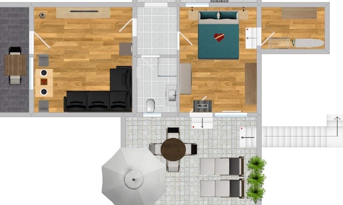Wittenschwand Apartment | Ferienwohnung, 50qm, 1 Schlafzimmer, 1 Wohnzimmer Balkon und Terrasse, max. 2 Personen