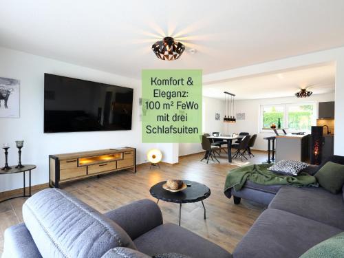 Hockelheim Apartment | FeWo Savanna Lodge Northeim - barrierefrei und großzügig - 100qm - 3 Schlafzimmer - bis 6 Gäste - Babies reisen gratis - Terrasse, Garten & Grill - vollausgestattete Küche mit Spühlmaschine - Klimaanlage, Fußbodenheizung & Raffstores - nahe Göttingen