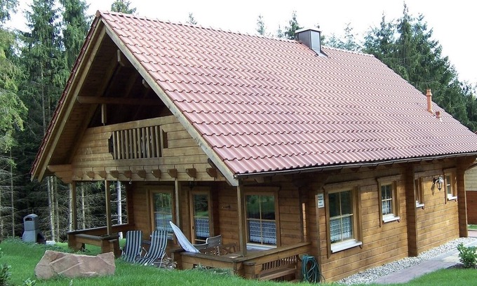 Hofstatten House | Finnish LUXURY log cabin (house 1) in the nature park "Pfälzer Wald" (500 meters high)