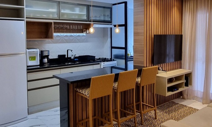 Sao Lourenco Apartment | First floor apartment with private backyard | 300 m from the beach