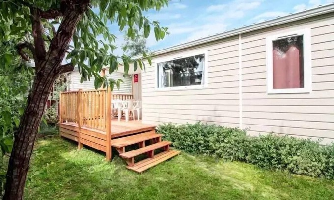 Anduze House | Flower CAMPING FAUVETS * - Mobile home EVO Premium 23m2 (2 bedrooms) + integrated terrace 7m2 + air conditioning + TV + LV 4 persons