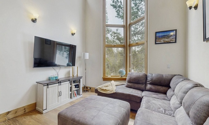 Serene Lakes House | Forest-view home with deck, grill, 2 living areas, fireplace, washer/dryer