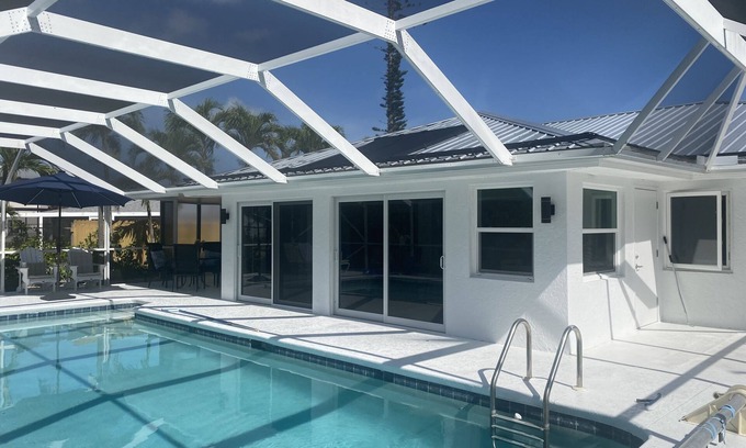 Laguna Shores House | Fort Myers Beach Pool House - 3 minute walk to the beach