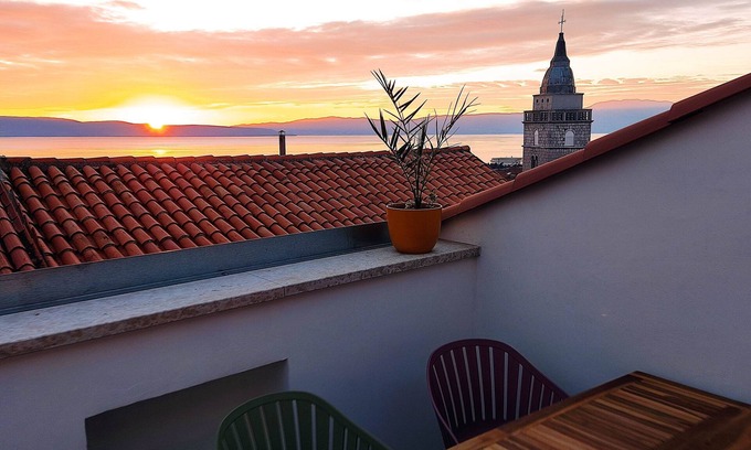 Municipality of Omisalj House | Fully Renewed old Town House With top Floor Terrace and Amazing sea View