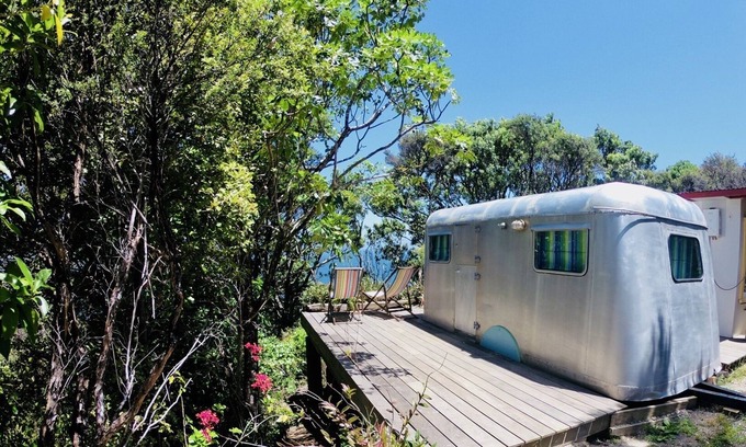 Tryphena Cabin | Fun and Funky - fully restored genuine 1940's handmade caravan
