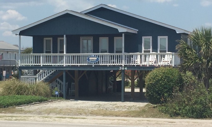 Holden Beach House | FUN BEACH GETAWAY! Beach Access Across the Street/Fully Equipped Kitchen