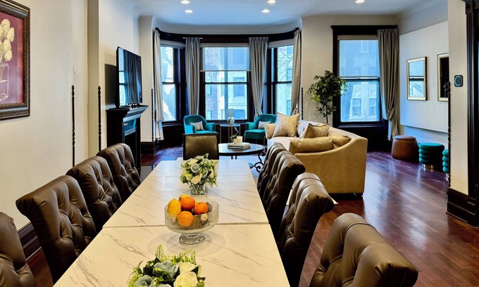Gold Coast House | Gilded Age Gold Coast Mansion with Parking, Deck, Fireplaces