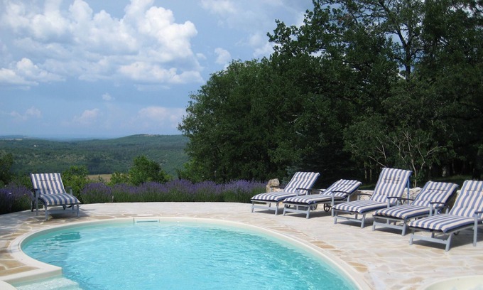 Saint-Cirq-Lapopie House | Gite, near historical village, quiet, private swimming pool with unique view