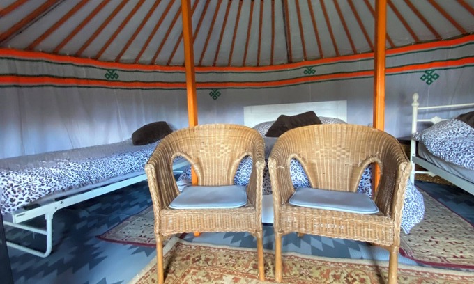 Totnes RV Rental | Glamping in Mongolian yurts in peaceful rural location in South Devon.