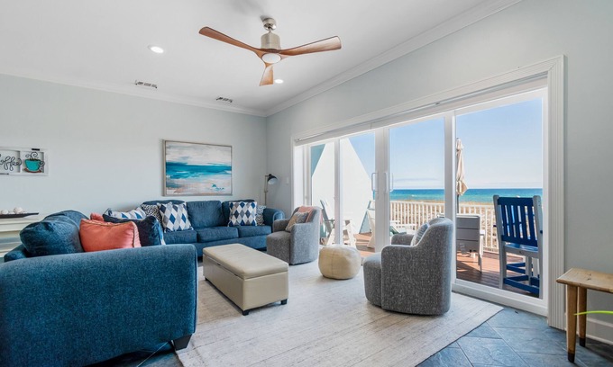 Navarre Beach House | Goin' Coastal-Gulf Front Home with Private Beach Crossover