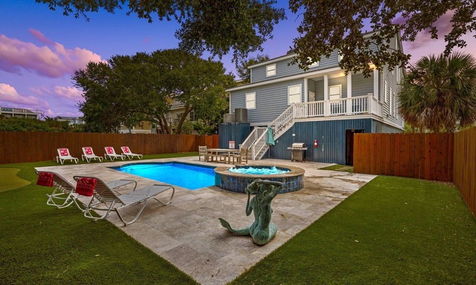 Isle of Palms House | Gorgeous Beach Home, Ocean Views, w/Private Pool & Hot Tub!