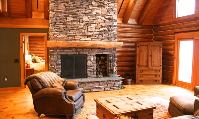 Andover House | Gorgeous Log Home With Mountain Views with Hot Tub