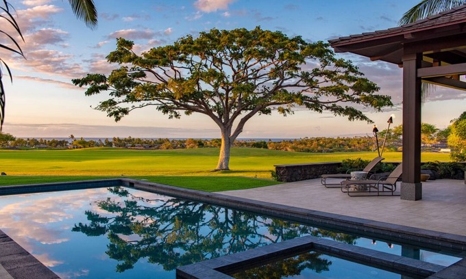 Kaupulehu House | Gorgeous Luxury Estate Home- Hualalai Resort - Spectacular Ocean and Golf Course Views- Private Pool and Spa- 3 Golf Carts included