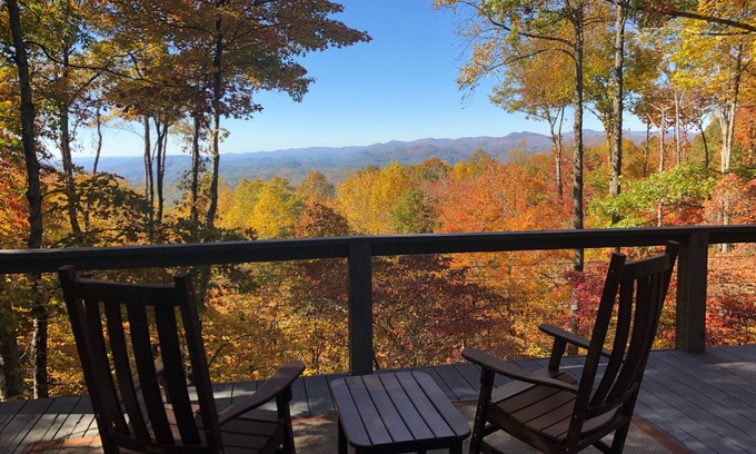 Brevard House | Gorgeous mountain home w/long range views and waterfall in Brevard!