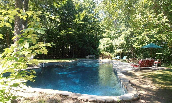 Amagansett North House | Gorgeous Secluded Oasis! Giant Pool ~ Hot Tub ~ 20 Acres Of Secluded Privacy!