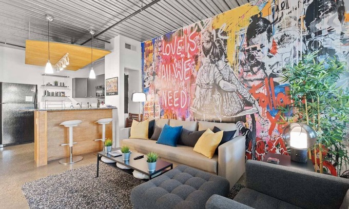 Northside District Condo | Graffiti Art Haus - Walk to Central Bank Arena