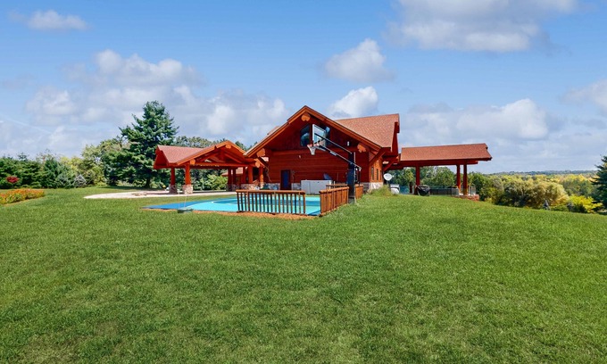 Benton Harbor Cabin | Grand cabin with lake view, pond, wood fireplace & AC, & fast WiFi