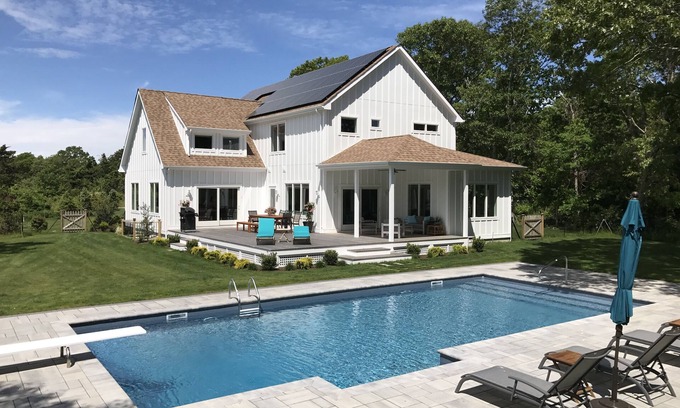 Westhampton House | Great family neighborhood, large yard, with salt water pool